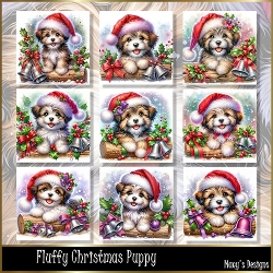 cup1393517_124264 - Fluffy Christmas Puppy - Illustrations for Cards, Mini kits & Designers
