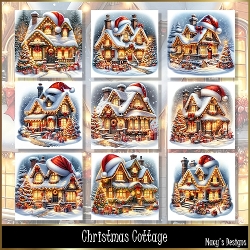 Christmas Cottage - Illustrations for Cards, Mini kits & Designers