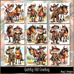 Quirky Old Cowboy - Illustrations for Cards, Mini kits & Designers