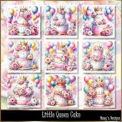Little Queen Cake - Illustrations for Cards, Mini kits & Designers