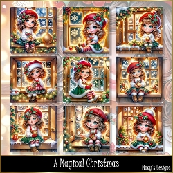 A Magical Christmas - Illustrations for Cards, Mini kits & Designers