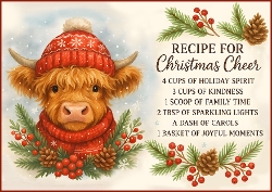 A4 - Recipe for a Joyful Christmas 4 - Illustration for Cards