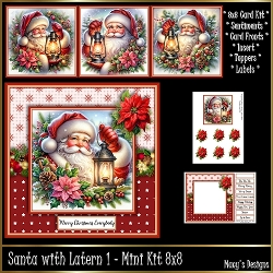 Santa with Latern 1 - Mini Kit 8x8