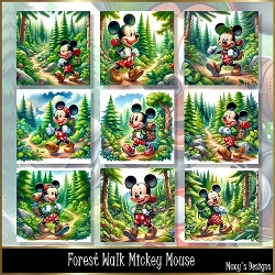 Forest Walk Mickey Mouse - Illustrations for Cards, Mini kits & Designers