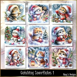 Catching Snowflakes 1 - Illustrations for Cards, Mini kits & Designers