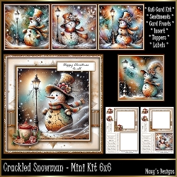 Crackled Snowman - Mini Kit 6x6