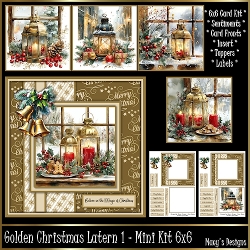 Golden Christmas Latern 1 - Mini Kit 6x6