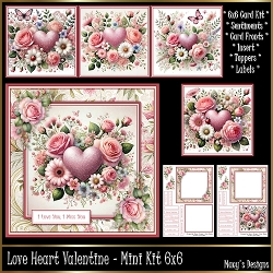 Love Heart Valentine or birthday - Mini Kit 6x6
