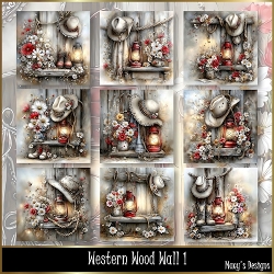 Western Wood Wall 1 - Illustrations for Cards, Mini kits & Designers