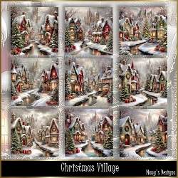 Christmas Village - Illustrations for Cards, Mini kits & Designers