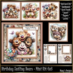 Birthday Smiling Bears - Mini Kit 6x6