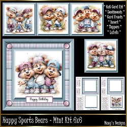 Happy Sports Bears - Mini Kit 6x6