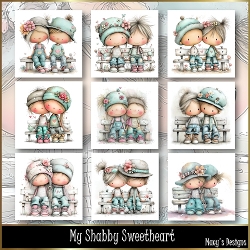 My Shabby SweetHeart - Illustrations for Cards, Mini kits & Designers