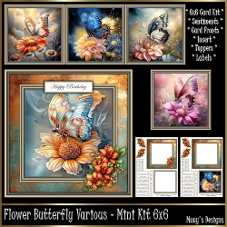 Flower Butterfly Various - Mini Kit 6x6