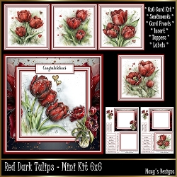 Red Dark Tulips - Mini Kit 6x6