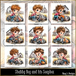 Shabby Boy and his Soapbox - Illustrations for Cards, Mini kits & Designers