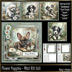 Flower Puppies - Mini Kit 6x6