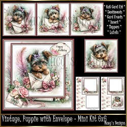Vintage, Puppie with Envelope - Mini Kit 6x6