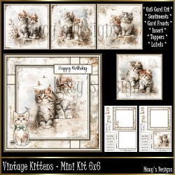 Vintage Kittens - Mini Kit 6x6