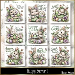 Happy Easter 1 - Illustrations for Cards, Mini kits & Designers