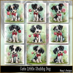 Cute Little Shabby Dog - Illustrations for Cards, Mini kits & Designers