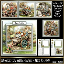 Wheelbarrow with Flowers - Mini Kit 6x6