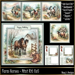 Farm Horses - Mini Kit 6x6