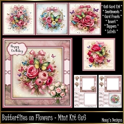 Butterflies on Flowers - Mini Kit 6x6