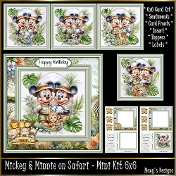 Mickey & Minnie on Safari - Mini Kit 6x6