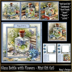 Glass Bottle with Flowers - Mini Kit 6x6