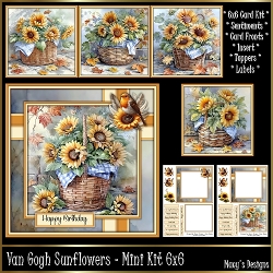 van Gogh Sunflowers - Mini Kit 6x6