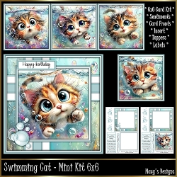 Swimming Cat - Mini Kit 6x6