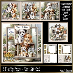 3 Fluffy Pups - Mini Kit 6x6