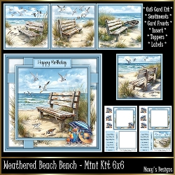 Weathered Beach Bench - Mini Kit 6x6