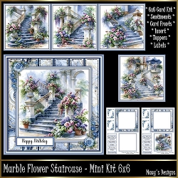 Marble Flower Staircase - Mini Kit 6x6