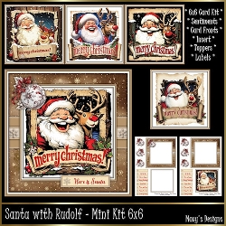 Santa with Rudolf - Mini Kit 6x6