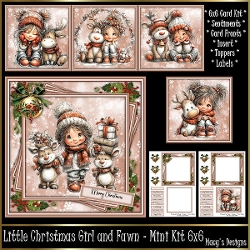 cup1459347_124264 - Little Christmas Girl and Fawn - Mini Kit 6x6