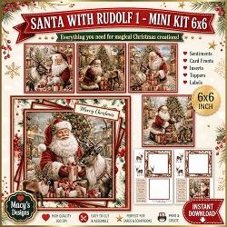 Santa with Rudolf 1 - Mini Kit 6x6
