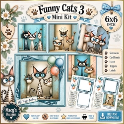 Funny Cats 3 - Mini Kit 6x6
