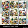Water Well and Summer Flowers - Illustrations for Cards