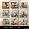 Vintage Suitcase with Donkey - Illustrations for Cards, Mini kits & Designers