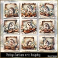 Vintage Suitcase with Hedgehog - Illustrations for Cards, Mini kits & Designers
