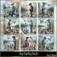 Boy Feeding Ducks - Illustrations for Cards, Mini kits & Designers