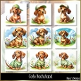 Cute Dachshund - Illustrations for Cards, Mini kits & Designers
