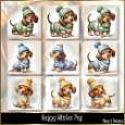 Happy Winter Pup - Illustrations for Cards, Mini kits & Designers
