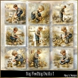 Boy Feeding Ducks 1 - Illustrations for Cards, Mini kits & Designers