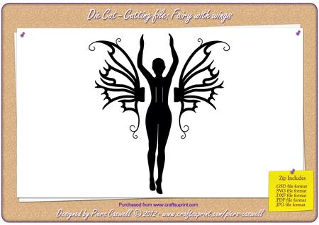 Fairy Figure With Attachable Wings Die Cut