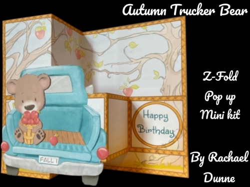 Autumn Trucker Bear Z Fold Pop Up
