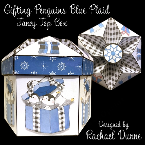 Gifting Penguins Blue Plaid FTB