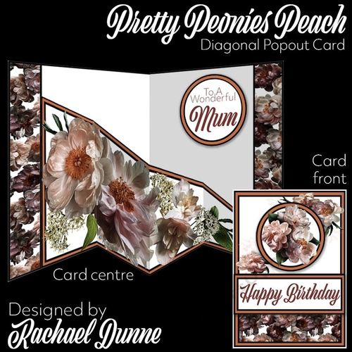 Peach Pretty Peonies Diagonal Popout